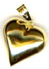 1 22x20mm Gold Plated Puffy Heart Pendant